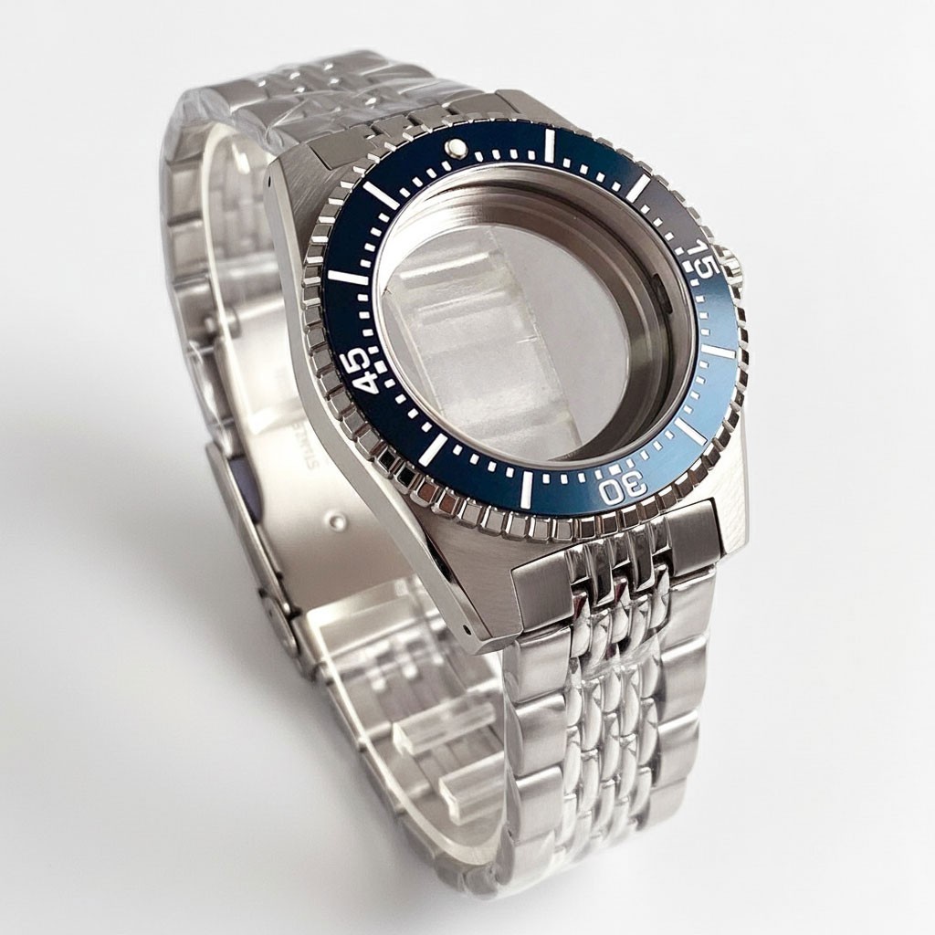 20ATM Steel 40mm Sapphire Watch Case Aluminium Bezel Fit NH35 ETA2824 Movement