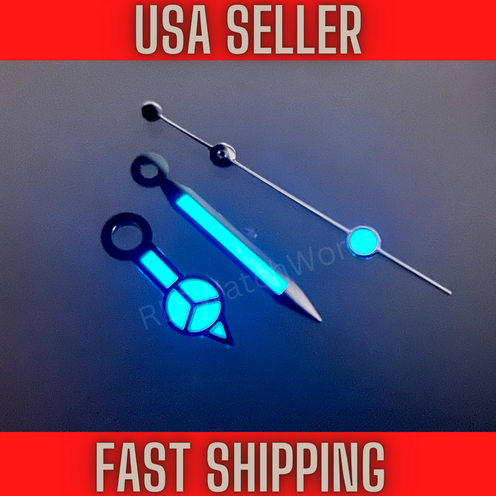 Silver “Merc” Hands for Seiko NH35,NH36,7s26,7s36 SKX007 MOD. BLUE Luminous
