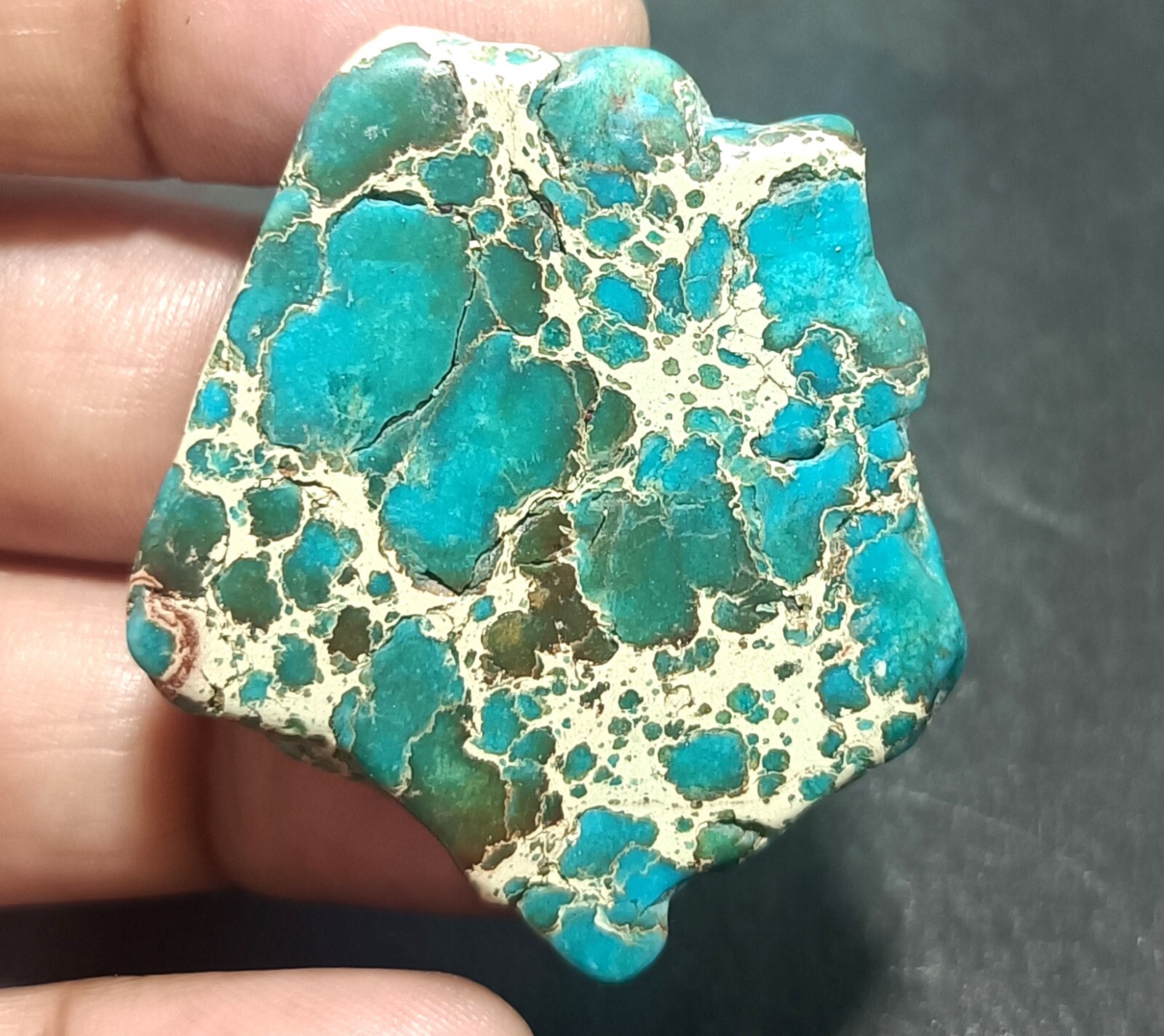 Natural Arizona Spider Web Blue Turquoise Slab Rough Certified Gemstone 67.5 Ct