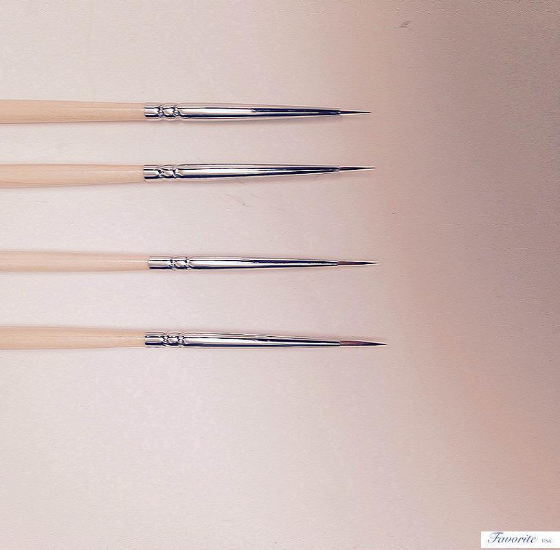 PURE RED SABLE OIL ARTIST QUALITY POINTED BRUSH #000, 00, 0, 1 Package of 3