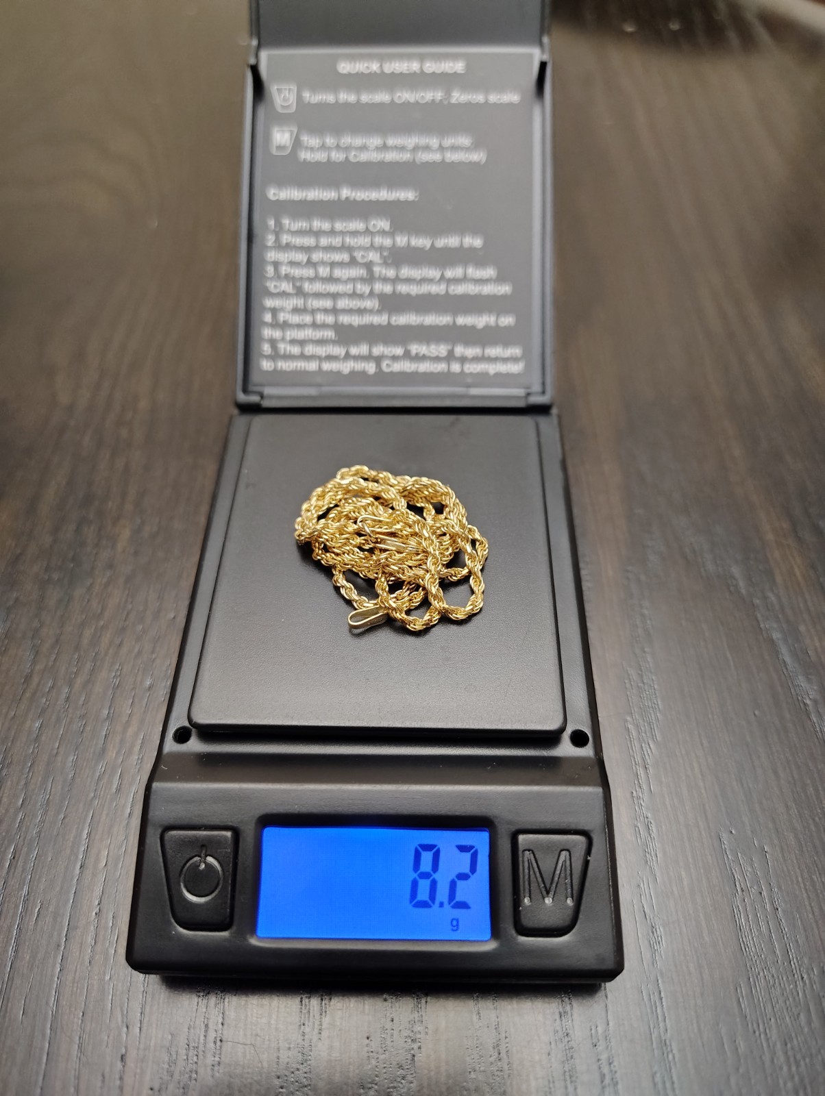 2MM 19 3/4″ 8 GRAMS OF 18K GOLD ROPE CHAIN REPAIRED