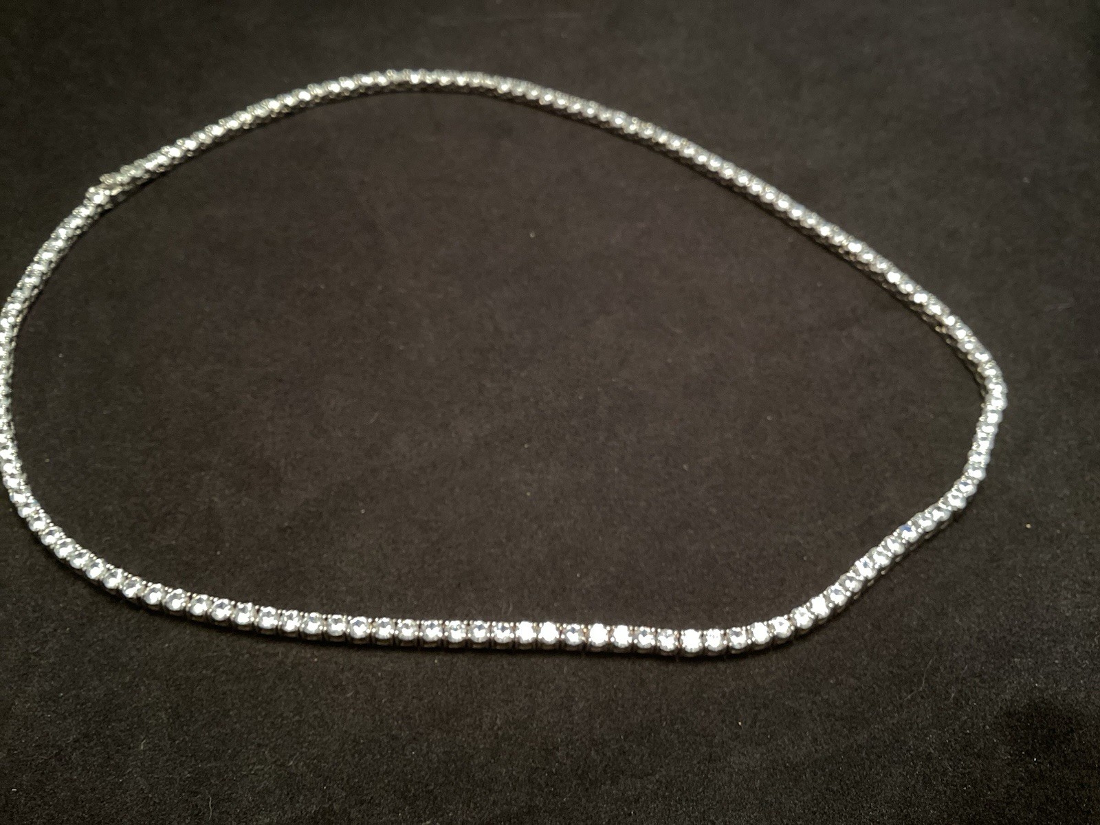 Fuzion Creations FZN Sterling White Clear Quartz Tennis 3mm Necklace 18” (2b)