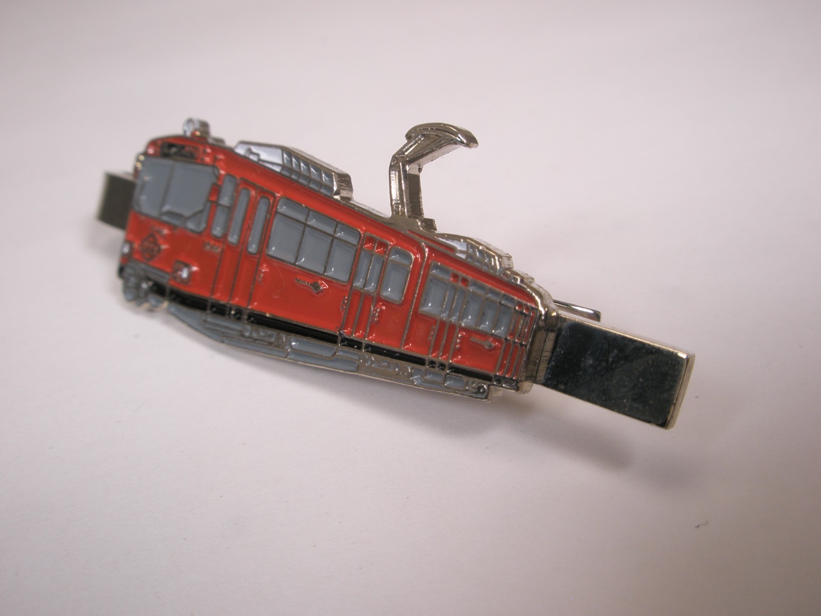 San Ysidro Trolley U2 Light Rail Red Train Car#1046 Tram Vintage Tie Bar Clip