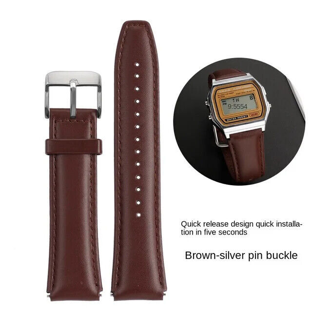18mm Leather Watch Band Strap For Casio AE1200 A158W A168 AE-1200WHD Bracelet