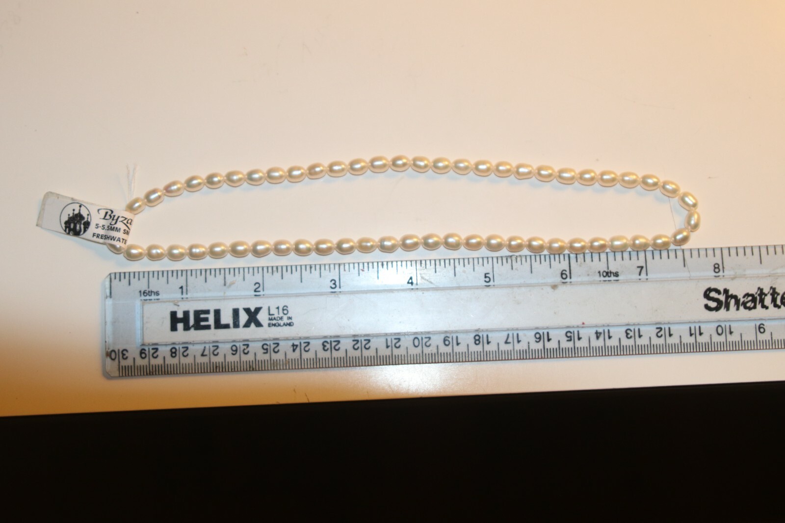 White 5-5.5mm freshwater smooth white rice pearls 16in strand dr5