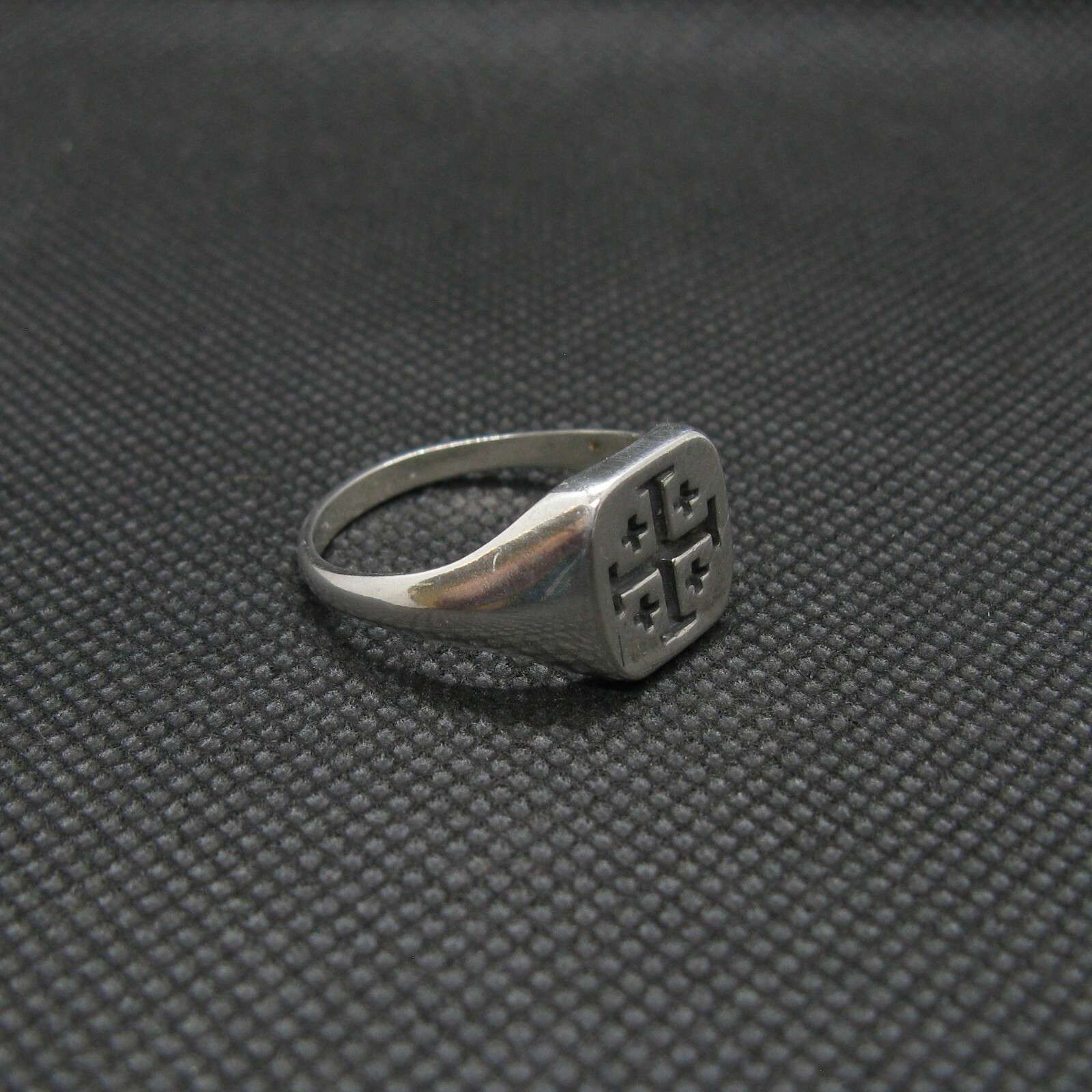 Genuine Sterling Silver Men Ring Cross Jerusalem Solid Stamped 925 Comfort Fit