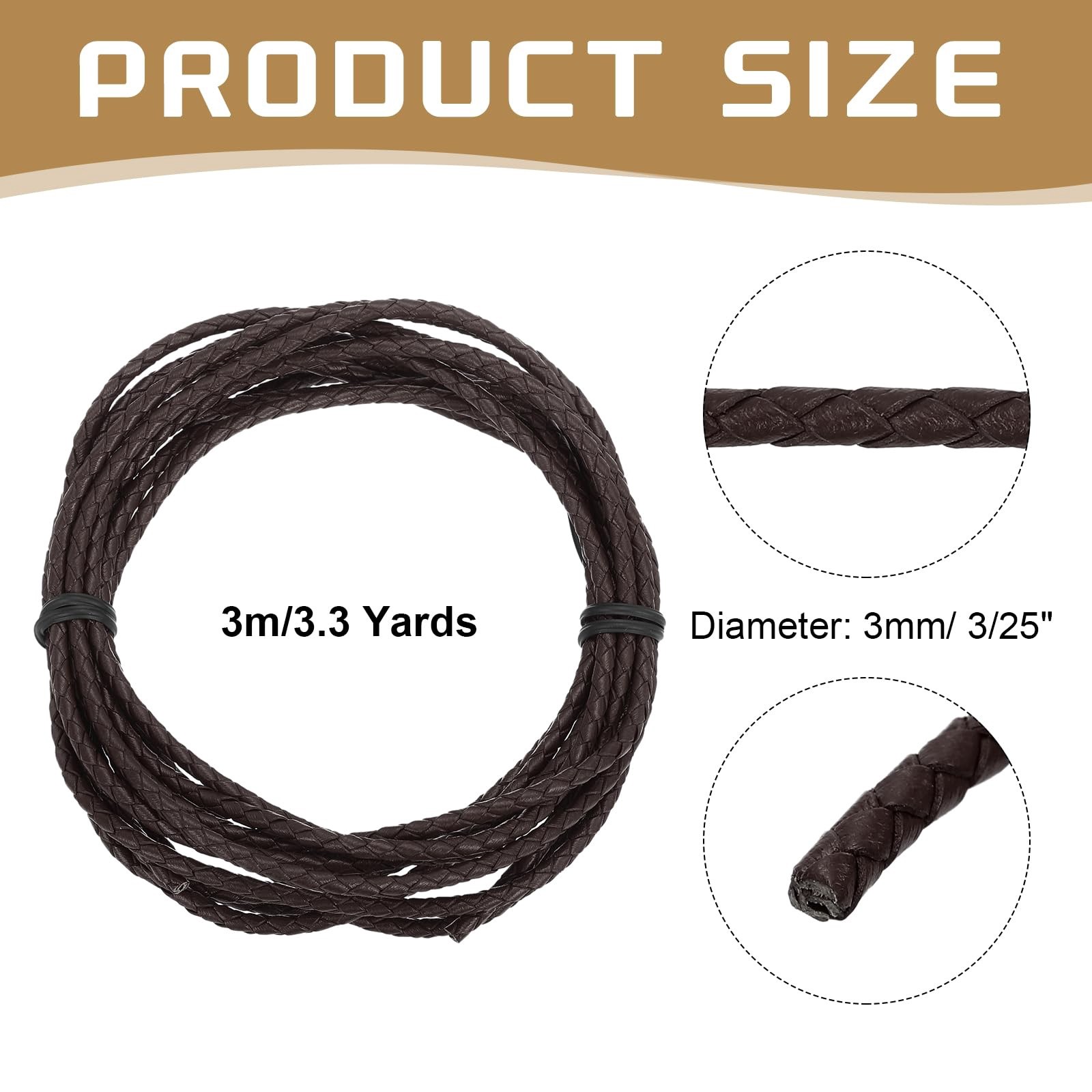MECCANIXITY Dark Brown 3mmx3m Bolo Tie Cord