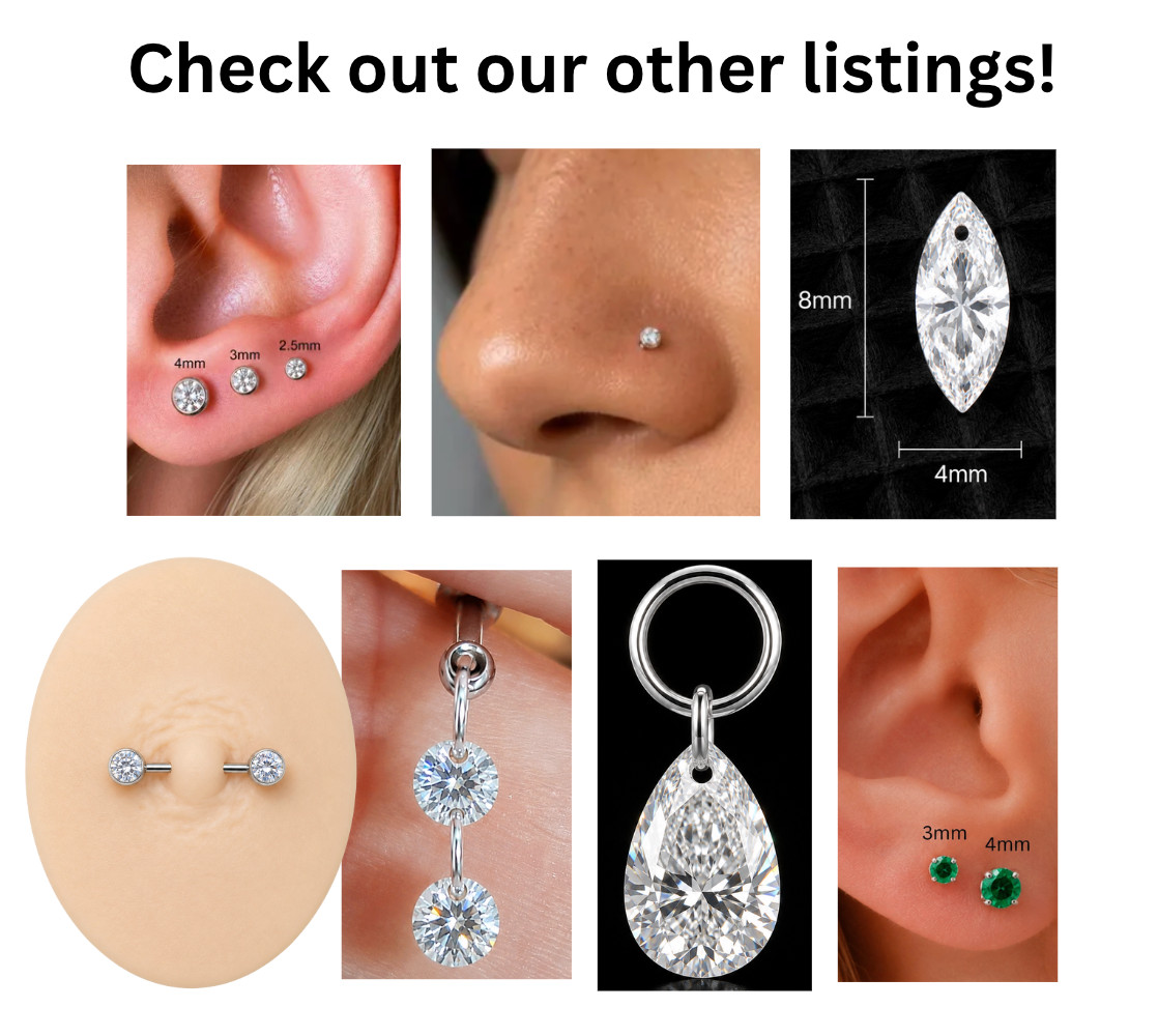 Pair of VVS1 Moissanite Stud for Women Sleep Flatback Titanium Earring Piercing