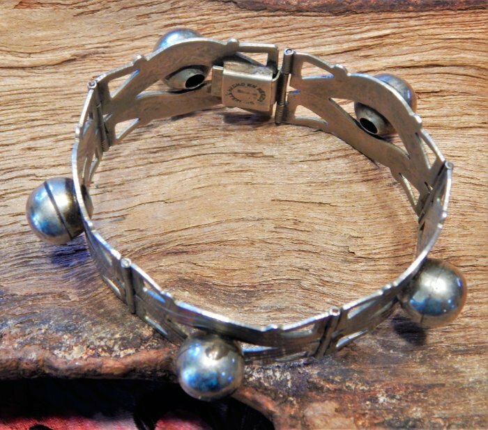 Early Vintage 925 Sterling Silver Taxco Mexico Design Panel Bracelet ~ 35.4g