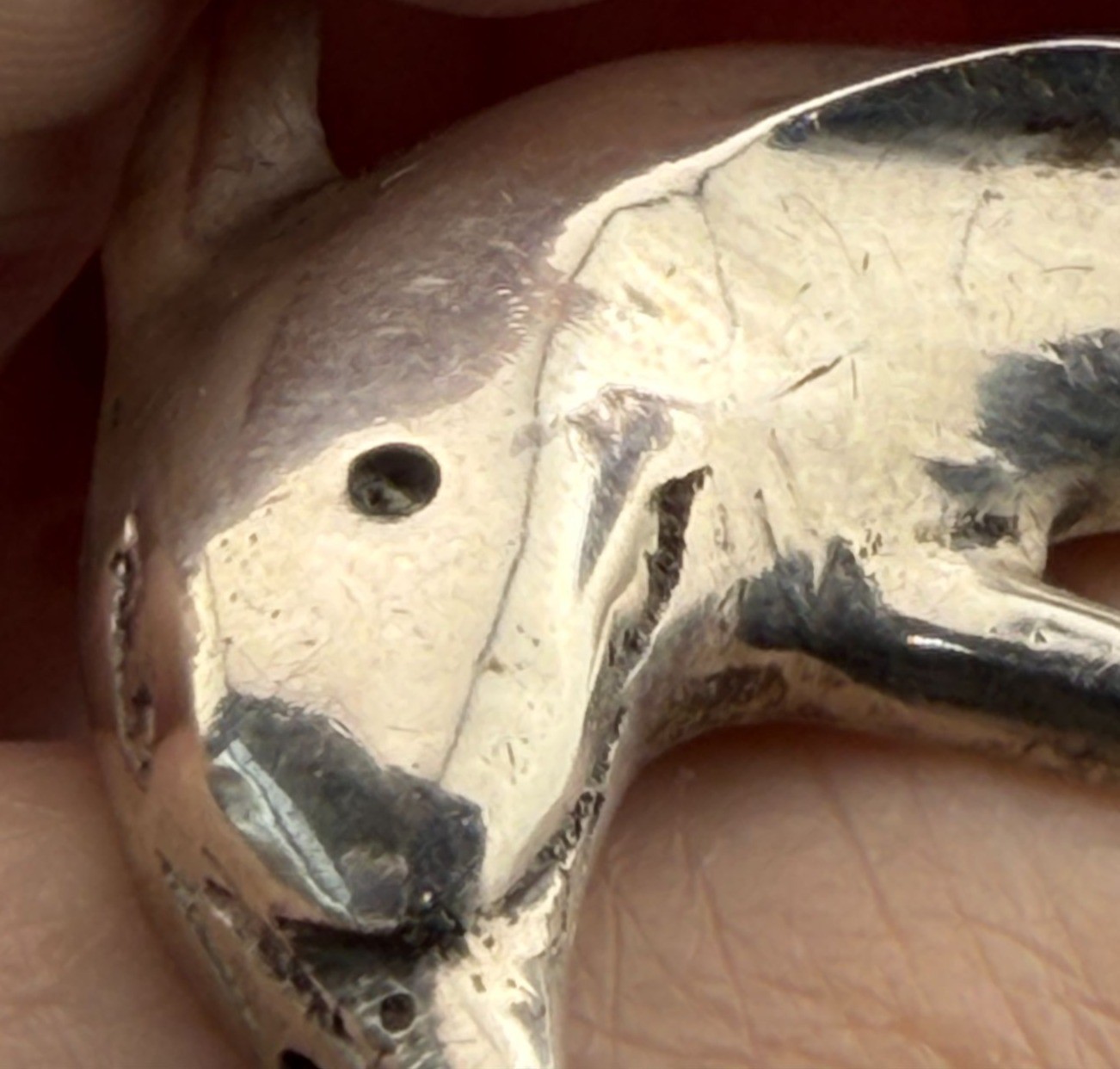 Vintage Taxco Brooch Dolphin 970 Silver Pineda Family Mark Mexico Modernist TP17