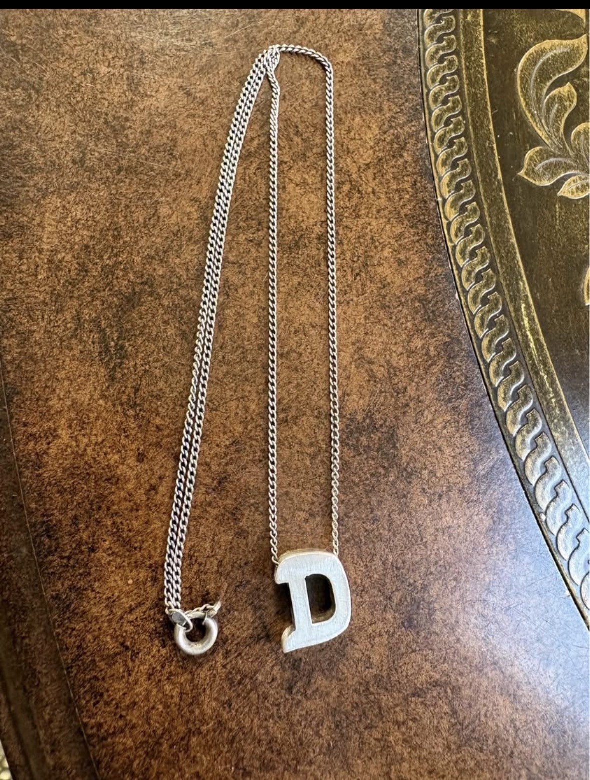 Polo Ralph Lauren Initial ( D ) 925 sterling silver necklace Womens