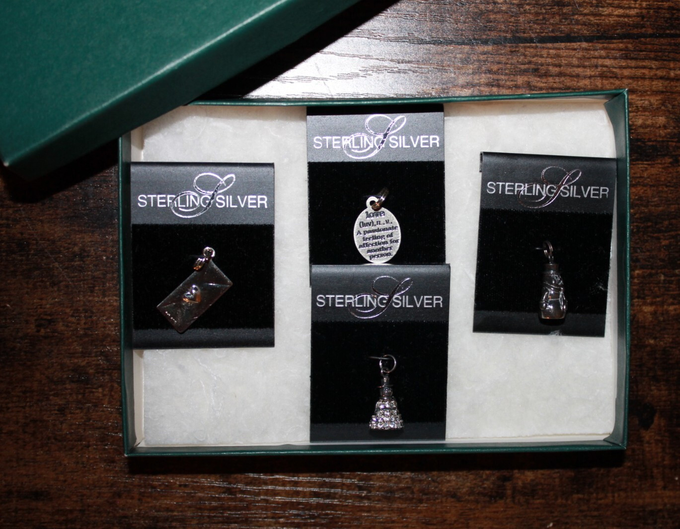 Vintage Sterling Silver Marshall Field’s Lot of 4 Charms Snowman Love Letter NEW