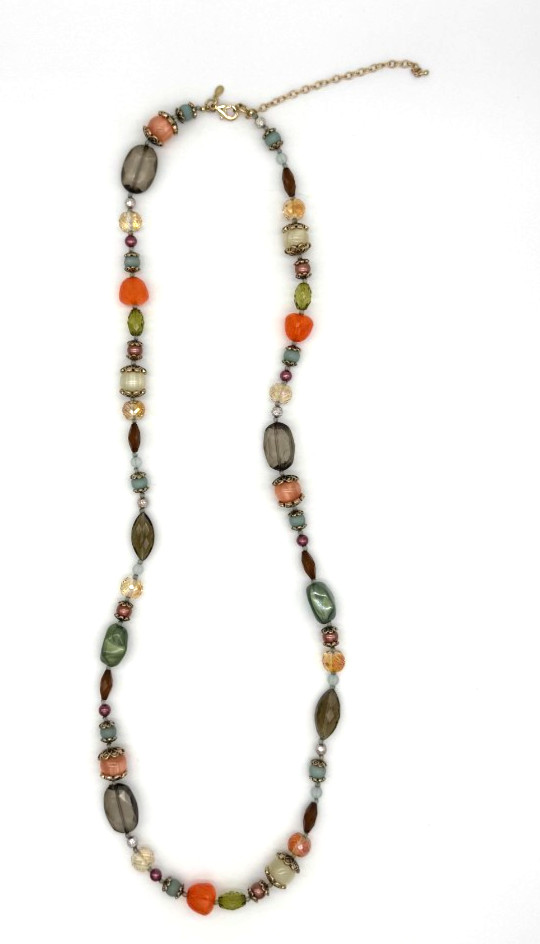 Premier Designs Necklace 36″- 40″ “Shades of Chic” Autumn Colors Original Box