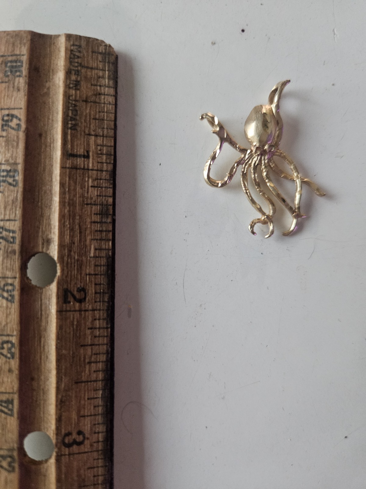 Vintage 14K Yellow Gold Octopus Kraken Charm Pendant Weighs 2.3 Grams