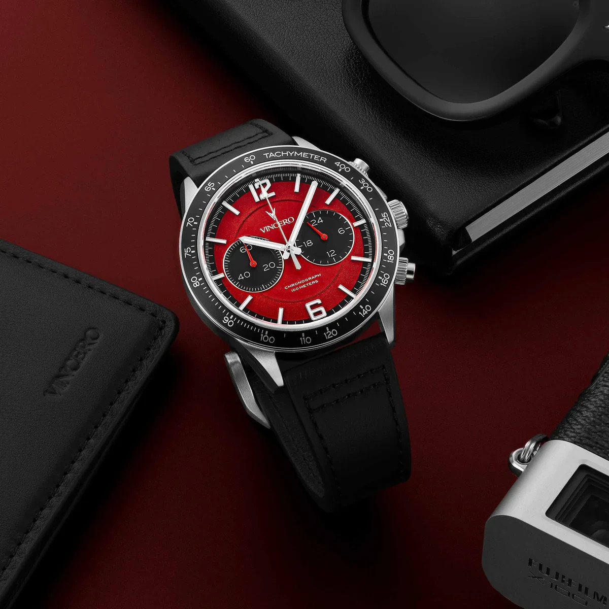 BRAND NEW VINCERO Apex Limited Edition Red Infrared Seiko VK64 Hybrid