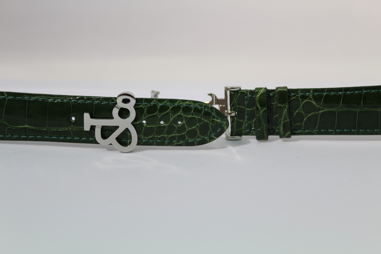 Jacob & Co. 22mm Authentic Green Alligator For 5 Time Zone Watch