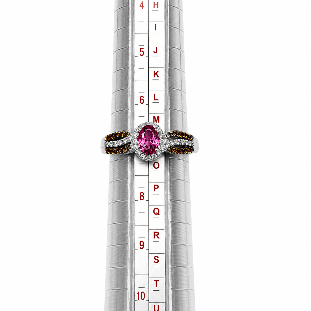Red Garnet Smoky Quartz Ring 925 Sterling Silver Size 7 Halo Size 7 New SWEET!!