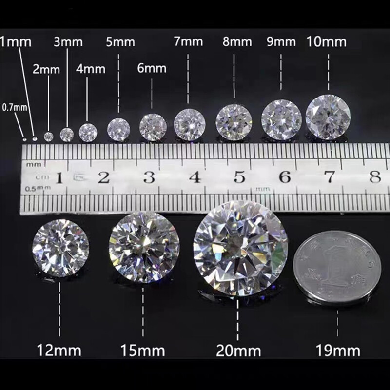 1.0Carat 0.7~3.0 SMALL SIZE MOISSANITE D Color Diamond Test Positive For Jewelry