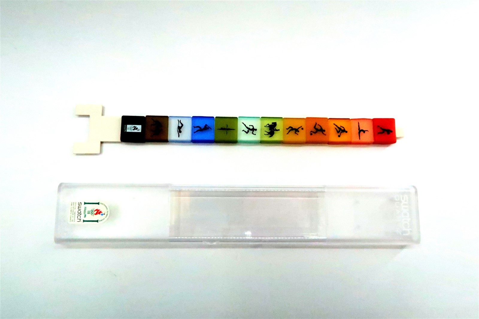 NEW Swatch Watch TRANSPARENT GK209SL Special Olympic Sports Edition Set w/ Loops
