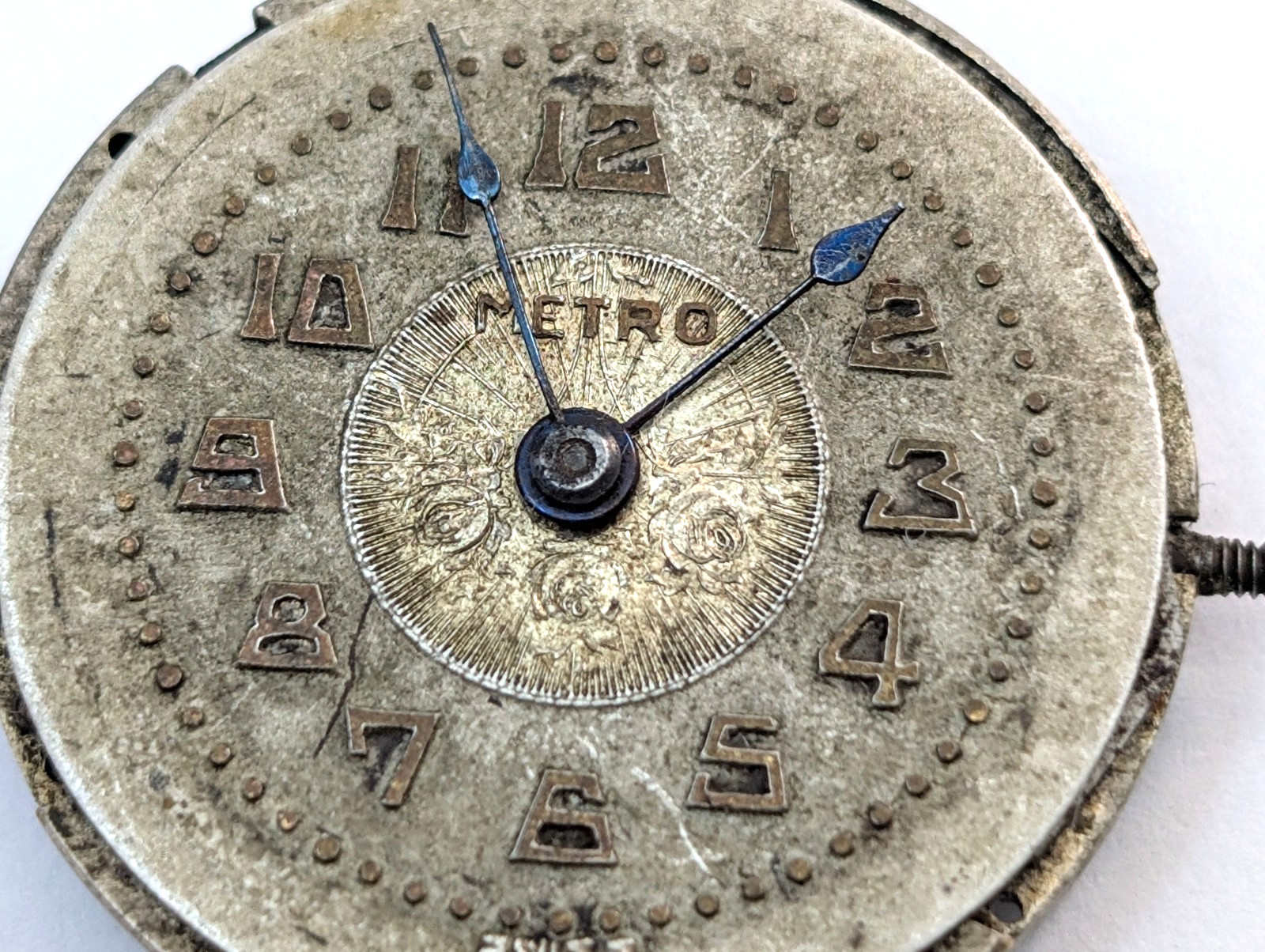 Vintage METRO 11C Chronometer 6j Art Deco 24mm Swiss Watch Movement PARTS REPAIR
