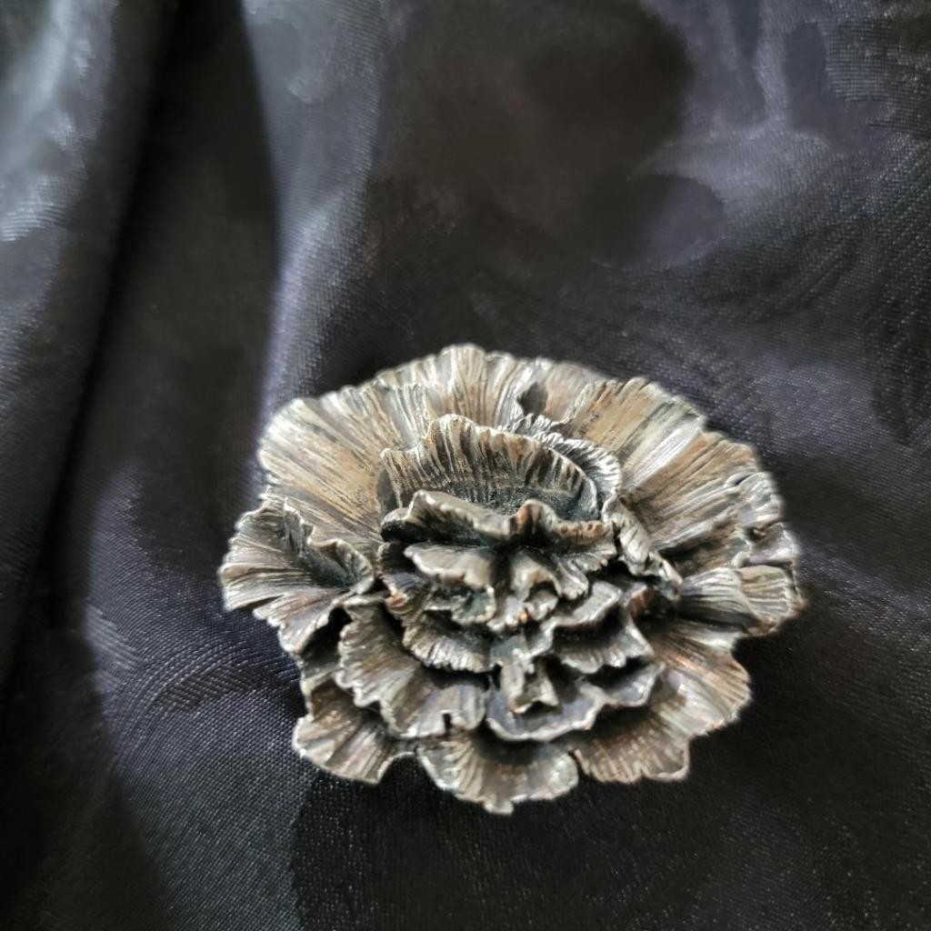 Vintage 2006 Signed Seagull Pewter Handcrafted Flower Brooch Pin #JP 294