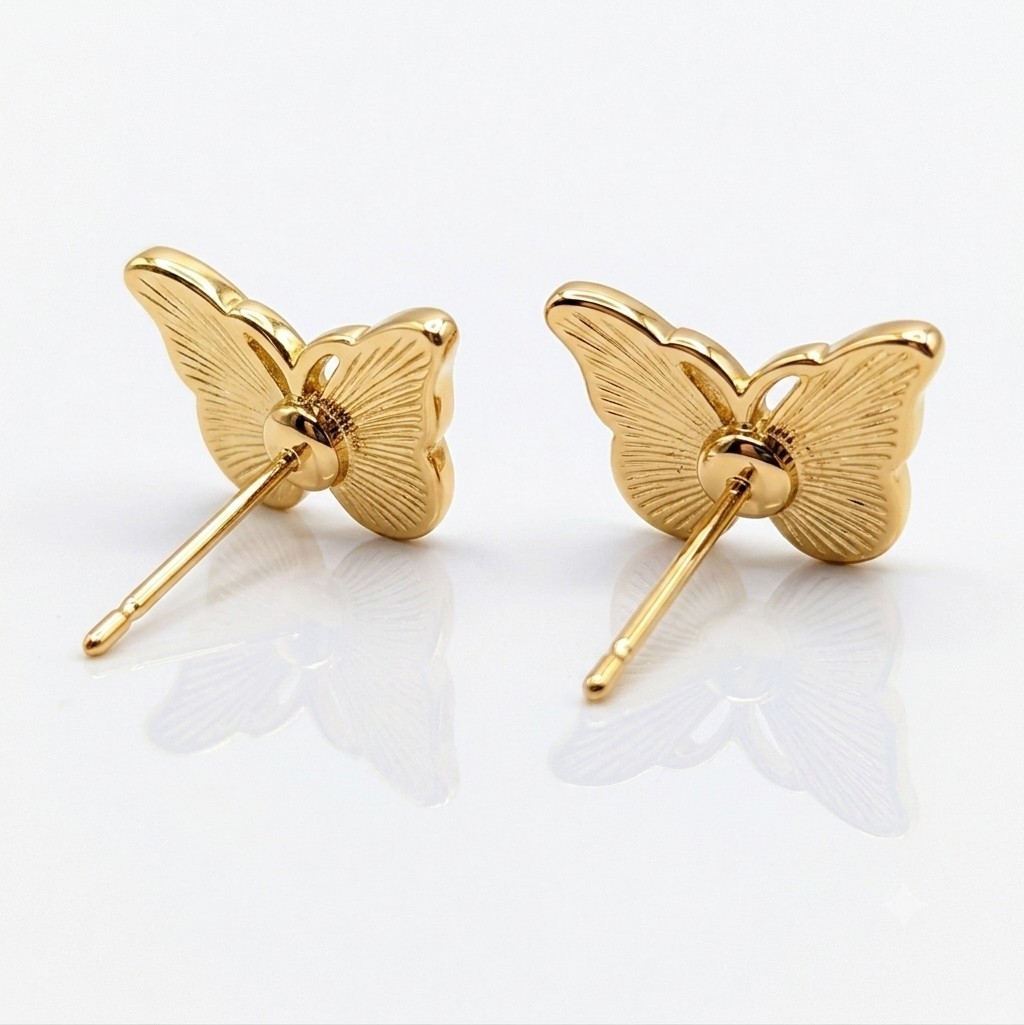 Elegant Oil Painted Green Butterfly Animal Jewelry Earrings Stud for Women Girl