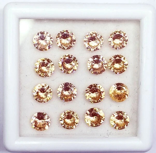 16 Pcs Natural Padparadscha Sapphire Round Cut GGI Certified Loose Gemstone