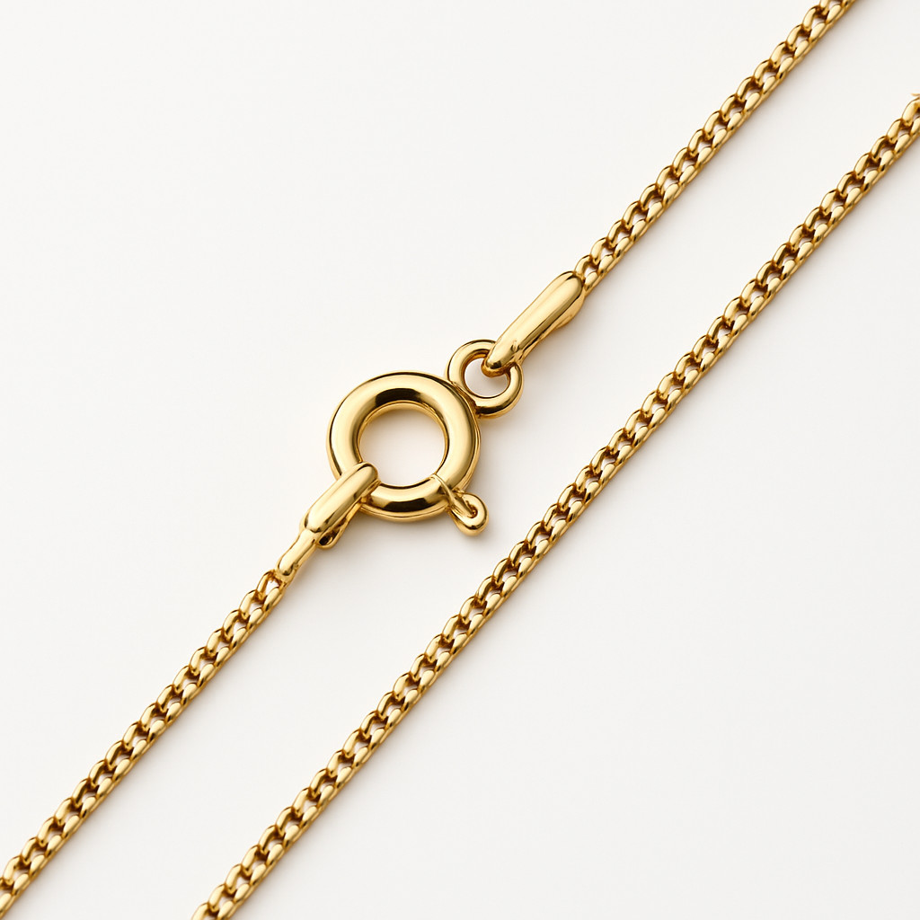 9CT YELLOW GOLD & SILVER CURB CHAIN / NECKLACE – 16″ 18″ 20″ 22″ 24″