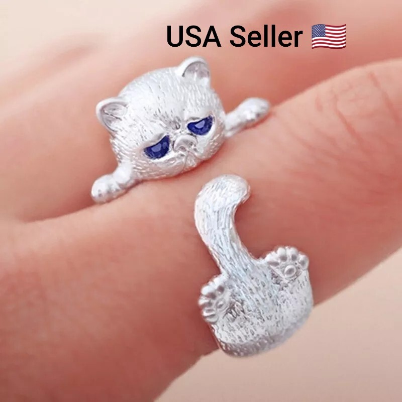 New Ring Unisex Style Cute Cat Open Ring Simplicity Fashion Jewelry Adjustable