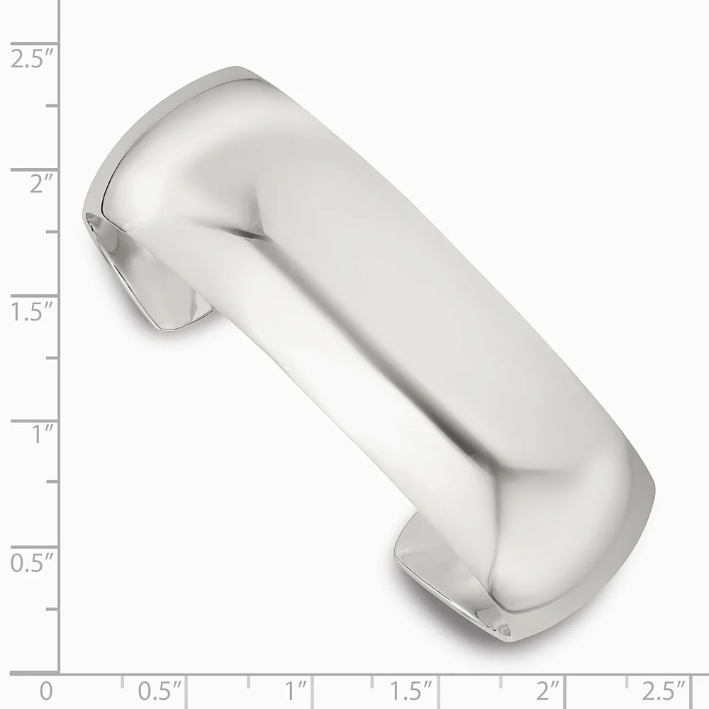 Sterling Silver Polished 20mm Domed Cuff Bangle