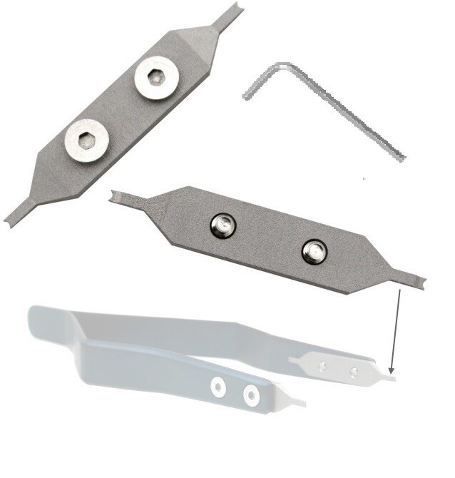 Replacement Straight Forks for Horofix Spring Bar V Tweezers 2pcs+ tool+4 Screws