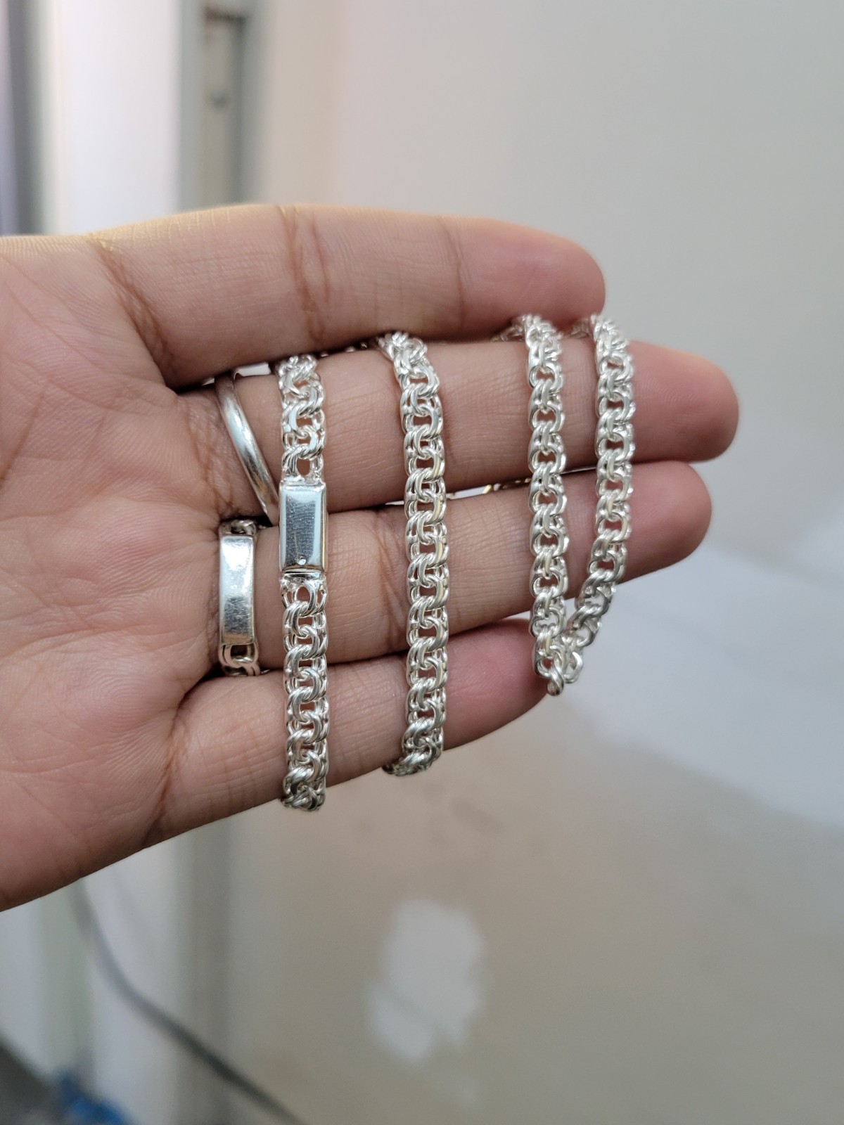 925 sterling silver Chino Link 16″ 5mm Chain Simple Lock 19.5g Solid Cadena