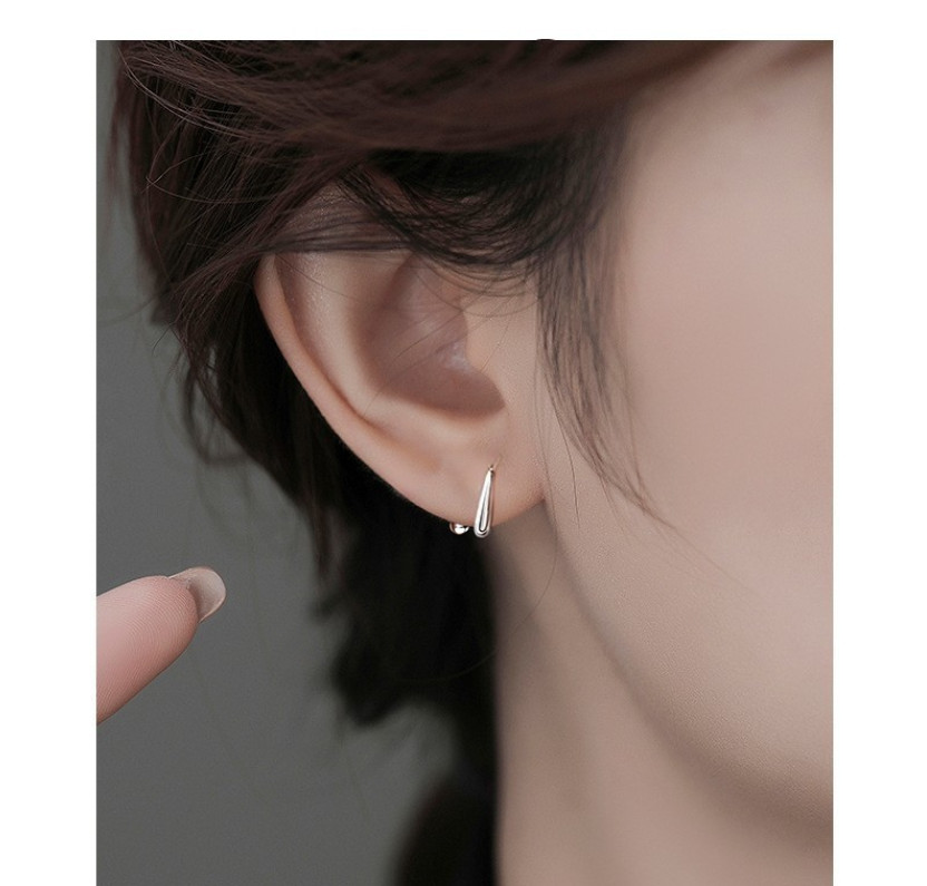 Women’s Lightweight 925 Silver Plated Teardrop Screw Backs Stud Earrings J1