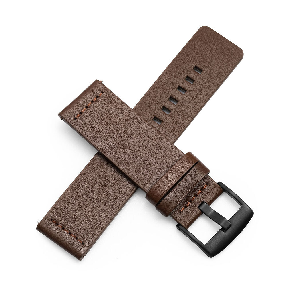1Pc 24mm Microfiber Leather Brown Watch Band Wrist Strap Quick Release USA