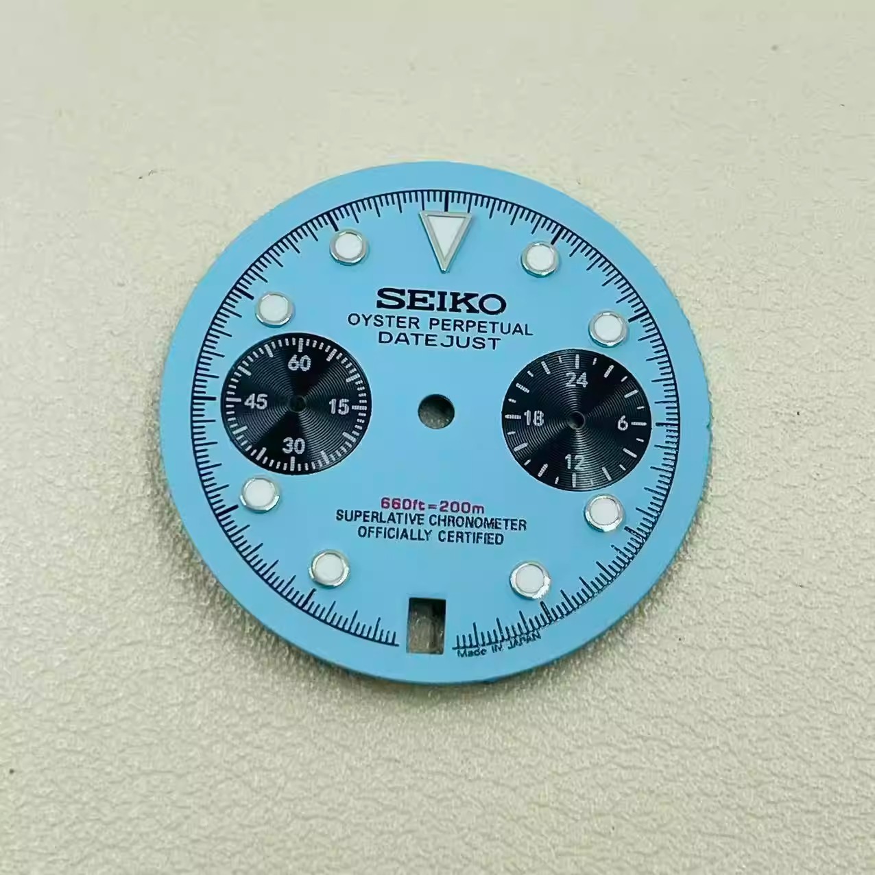 29.5mm Watch Dial Green Luminous For Seiko VK64 Quartz Movement Chronograph