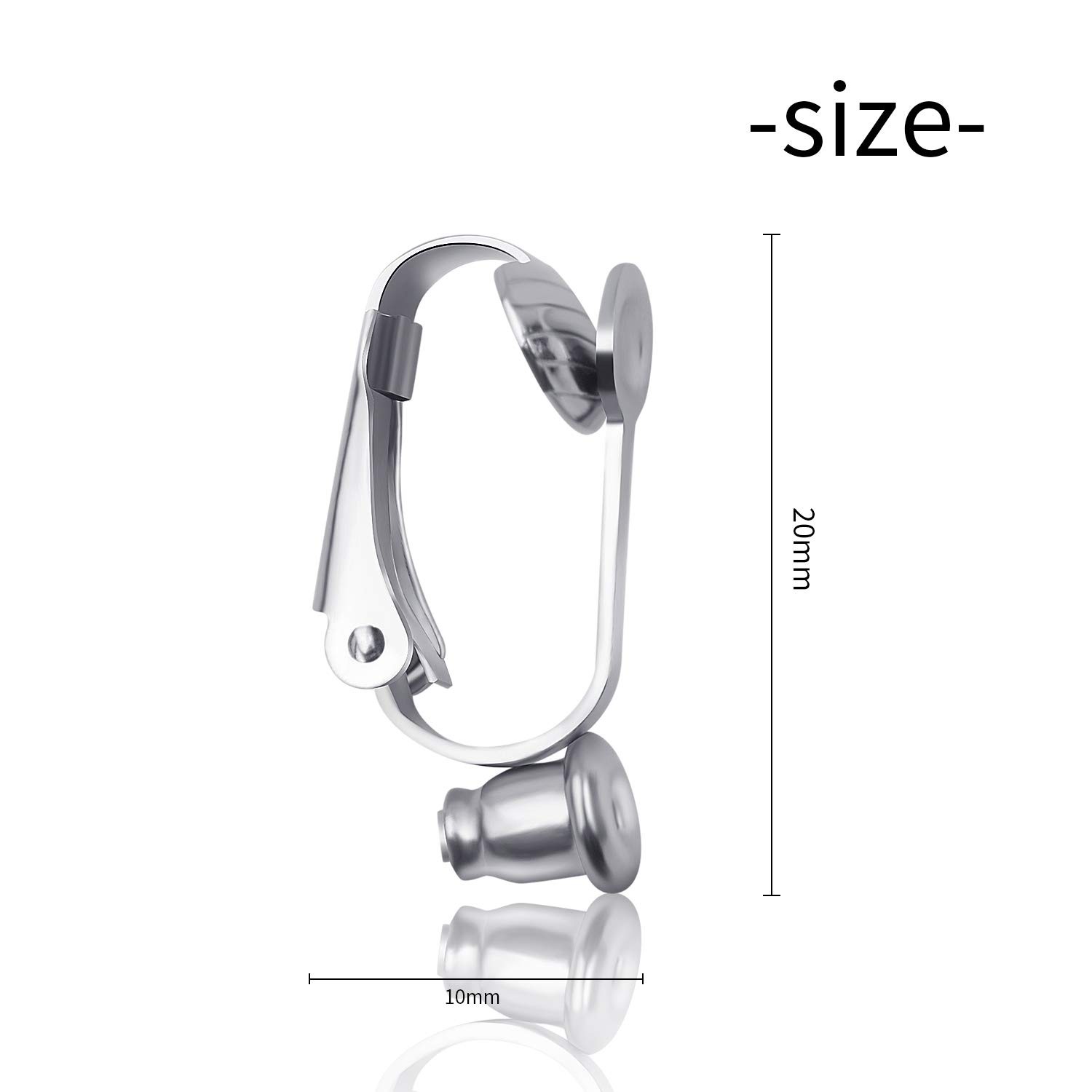 20 Pieces (10 Pairs) Stainless Steel Clip-on Earrings Converter Components wi…