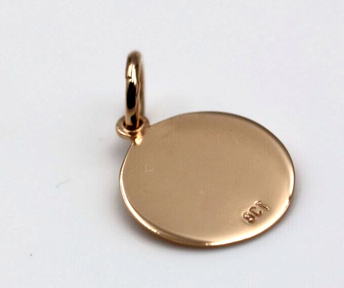 Genuine 9ct 9k Solid Rose Gold 12mm disc round circle pendant – Free Post