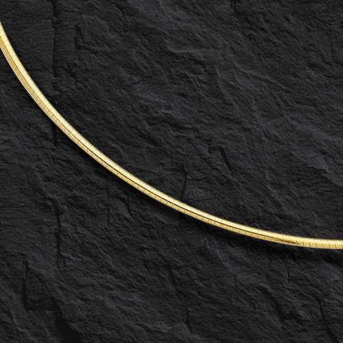 14k Yellow Gold 18″ Solid Classic Domed Omega 2mm 7.3 Grams Chain/Necklace