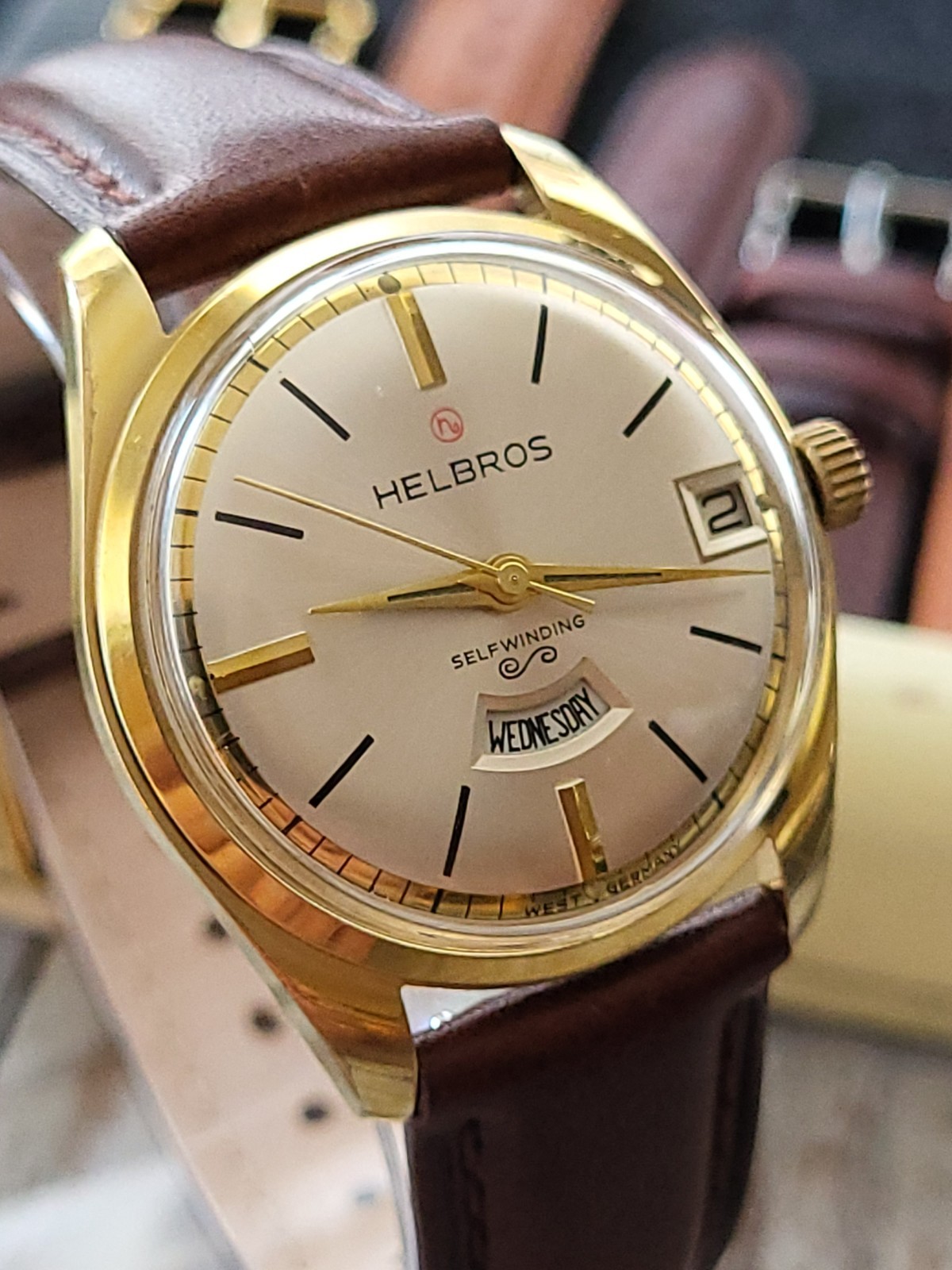 Helbros automatic D/D mens vintage G.P watch (just fully serviced).