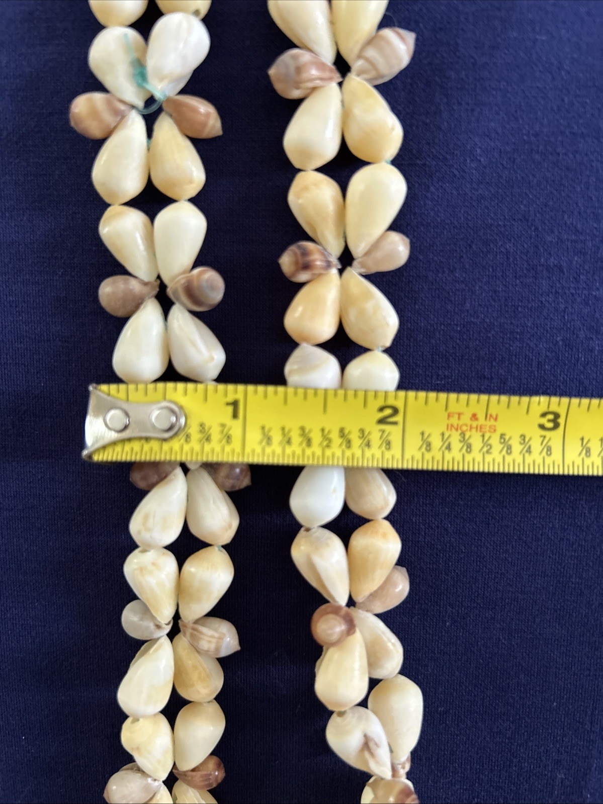 Vintage Cowrie Sea Shell NECKLACE Long Heavy 18” Hawaiian Lei