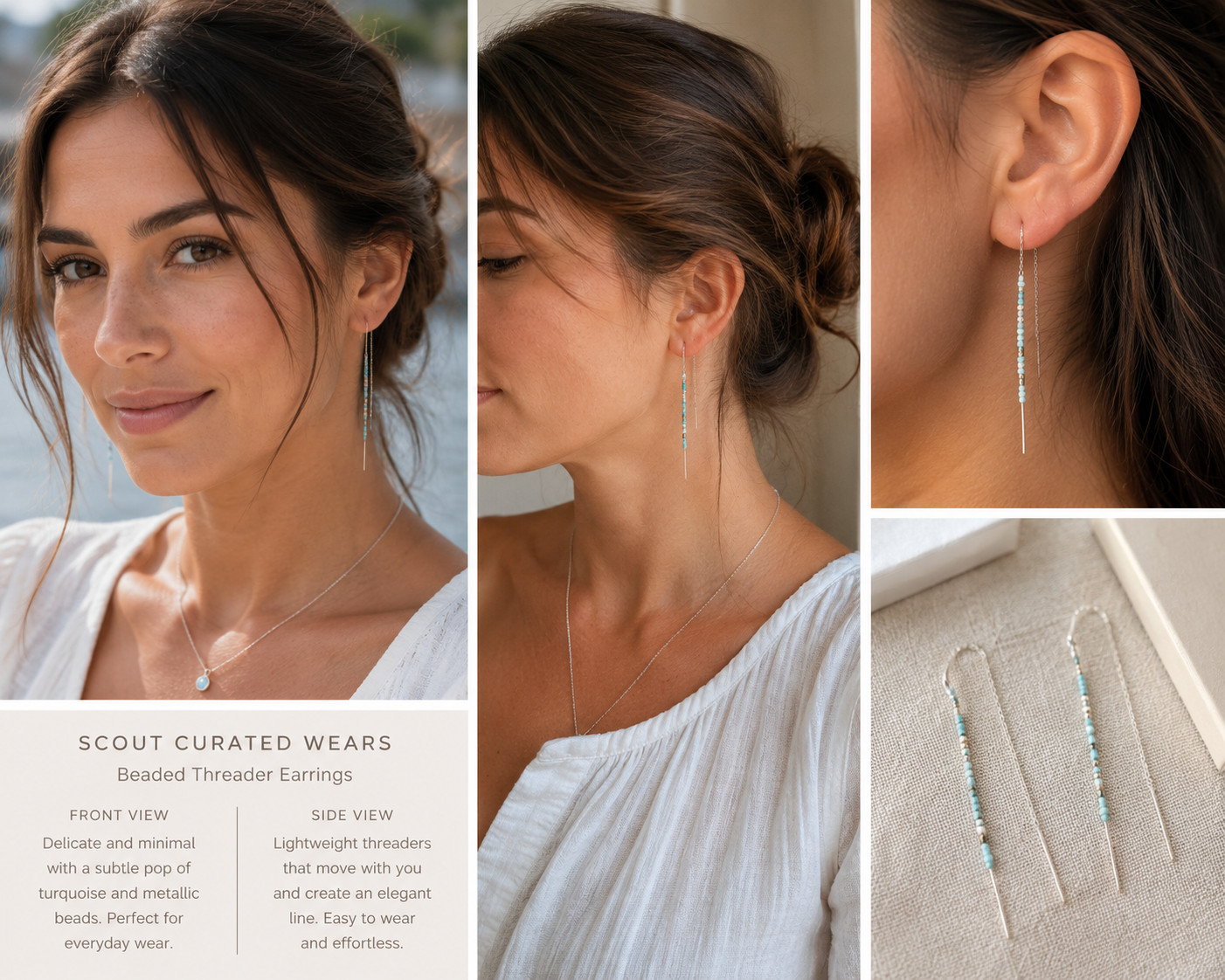 Scout Curated Wears Thread Earrings in Turquoise Multi/Silver