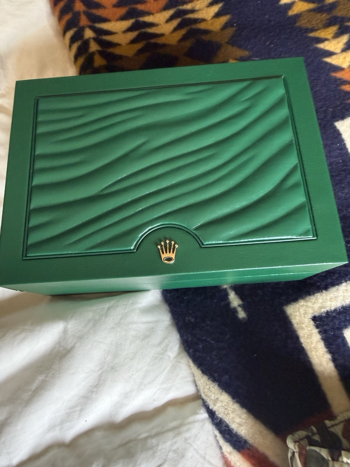Rolex Green/Beige Leather Fabric Single Watch Presentation Box 39139.04-OYSTER M