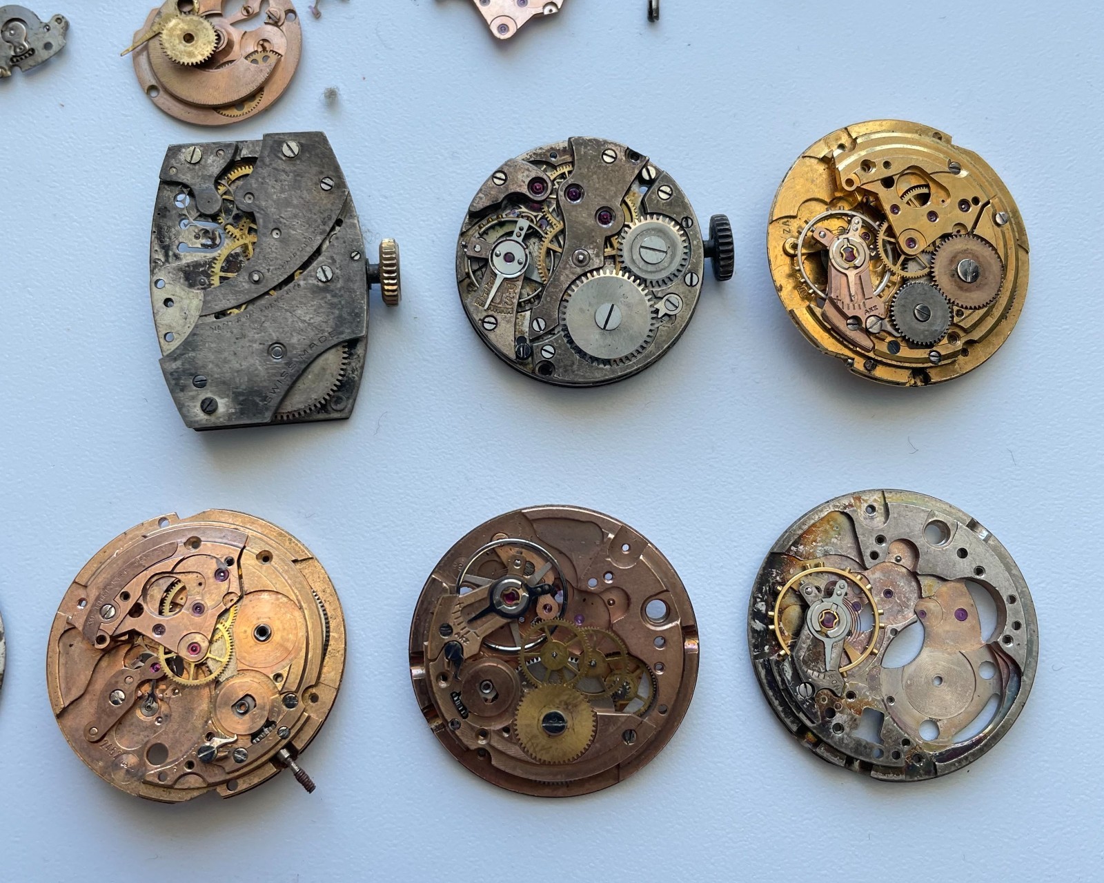 Vintage Benrus Jules Jurgensen Watch Movement ETA 2452 39 Jewels Parts Lot