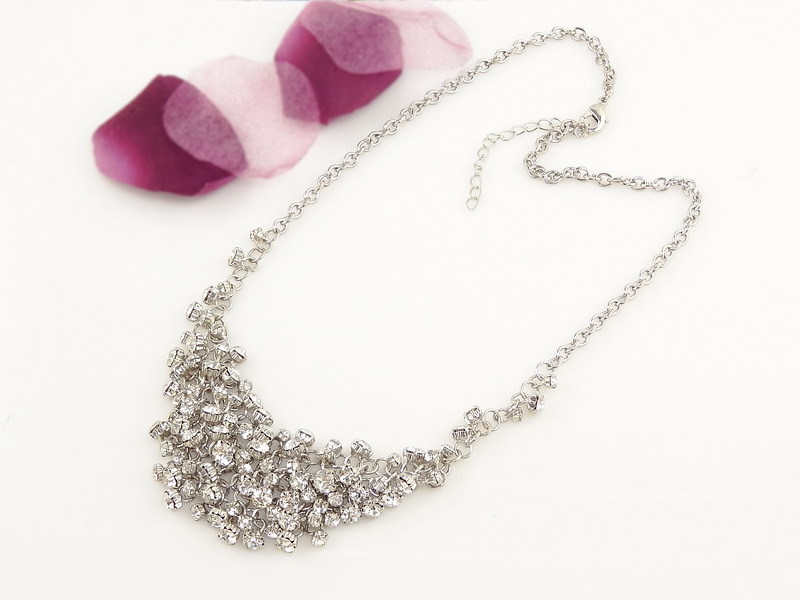 Crystal Statement Cluster Bib Necklace