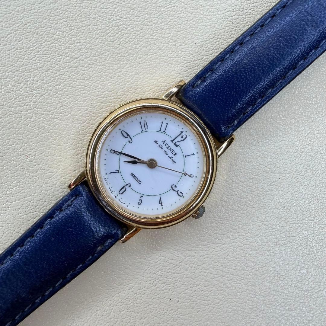 SEIKO 4N21-0060 Blue Strap Watch Used