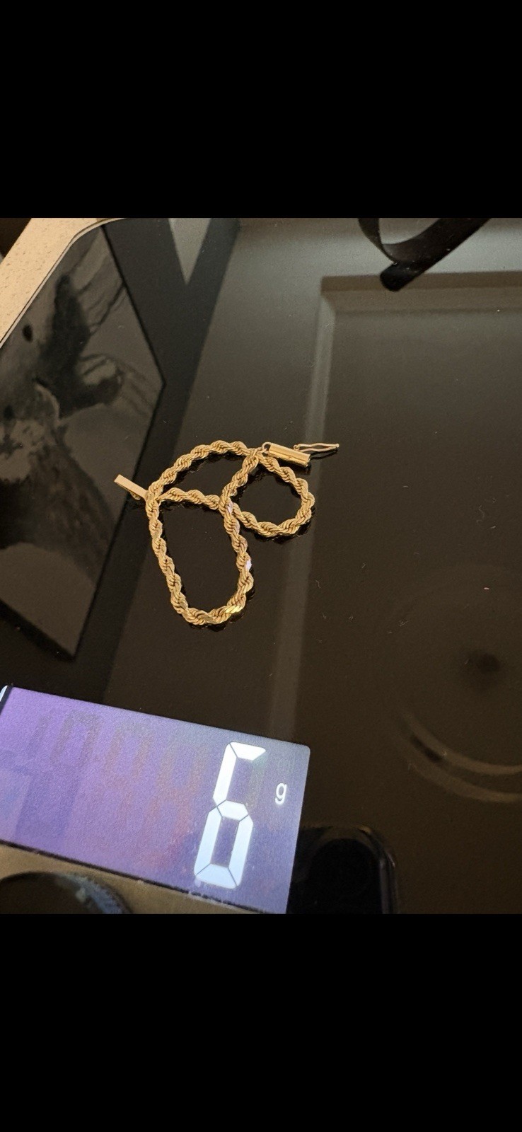 14k Y/G Solid Rope Bracelet 7” Barrel Catch With Safety Catch 6g Not Scrap