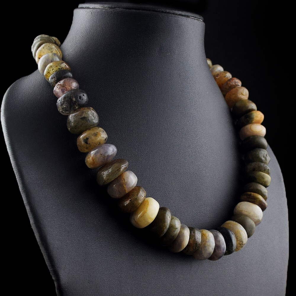 Gorgeous Mix Gem 985.00 Cts Round Shape Beaded Womens Necklace VK 17 E606