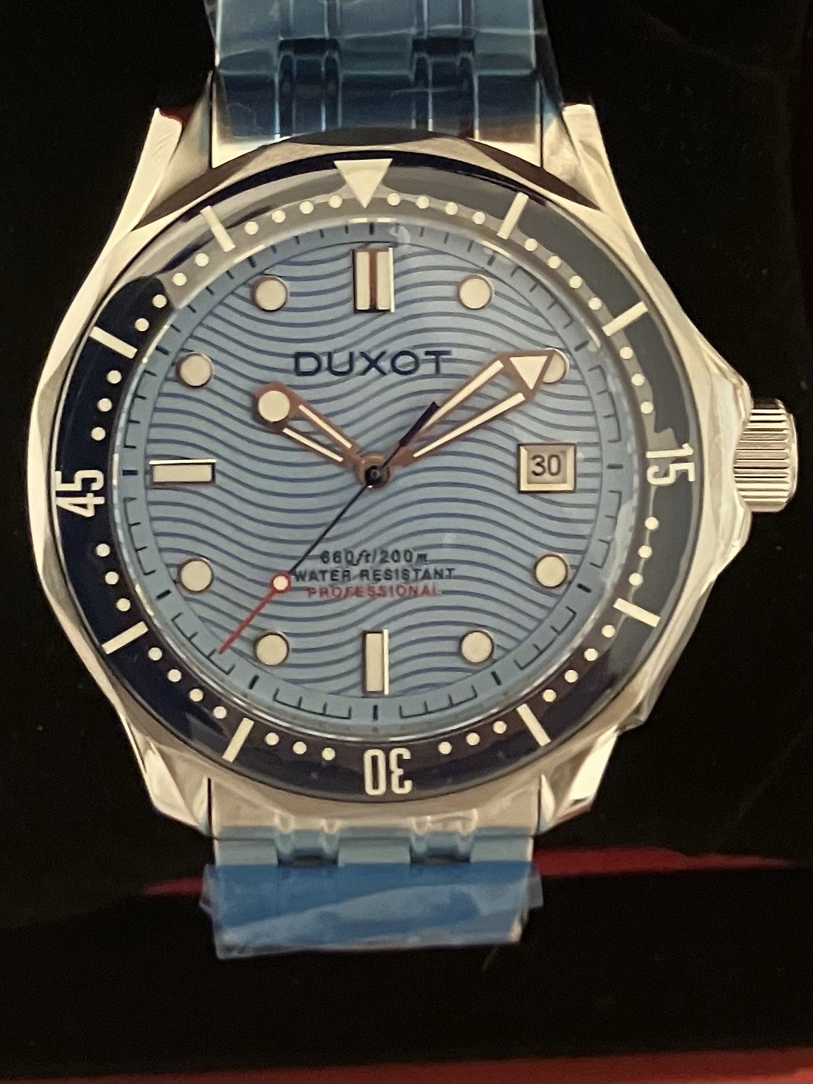 Duxot Henri Diver 200M Watch, Ice Blue, 41mm, Automatic, TMI NH35A Caliber, NIB