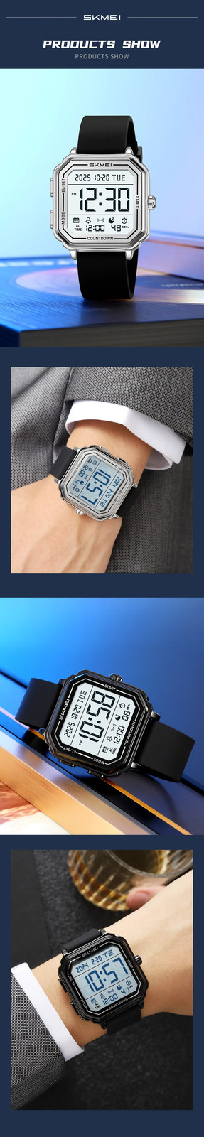 SKMEI 2559 Sport Back Light Display Casual Business Watch for Man Chronograph