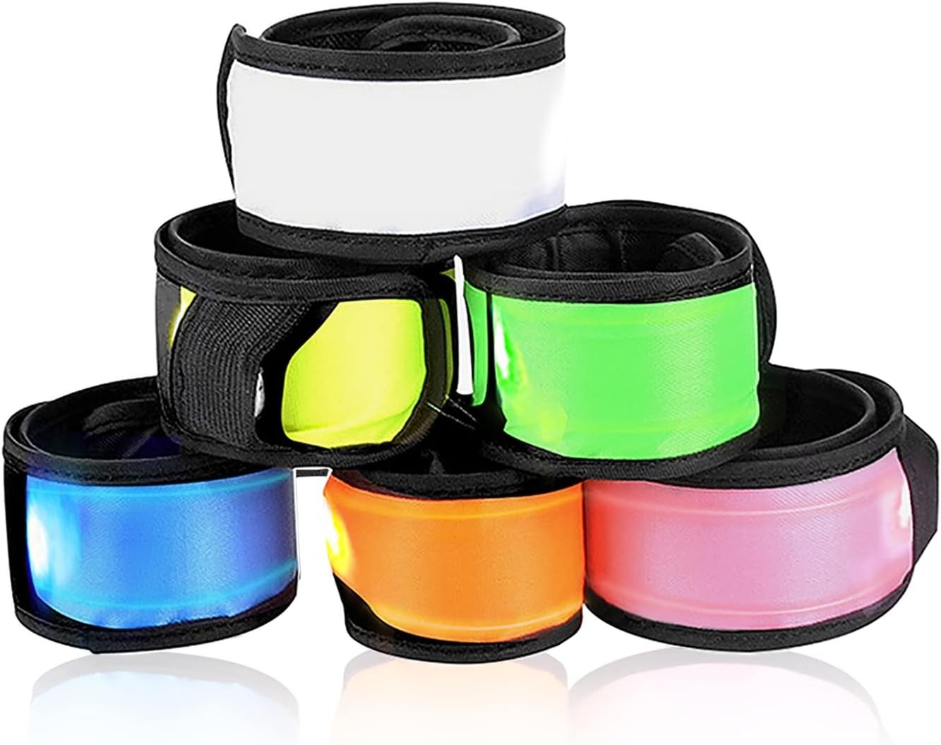 Versatile Night Visibility Wrist Bands – 6 Pack LED Slap Bracelets for All Ages